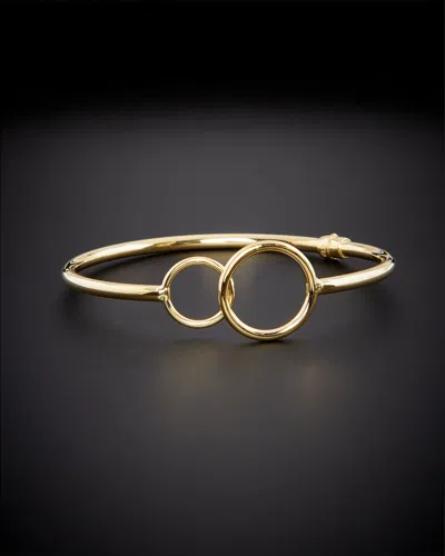 Italian Gold 18k  Double Circle Bangle Bracelet