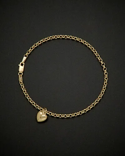 Italian Gold 18k  Heart Charm Bracelet