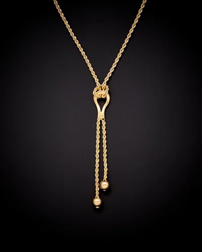 Italian Gold Lariat Necklace