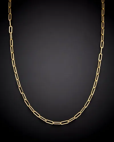 Italian Gold Paperclip Chain Necklace