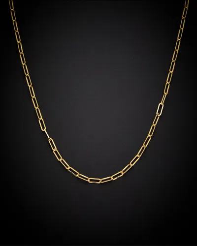 Italian Gold Paperclip Chain Necklace