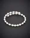 Italian Gold 18k  Pearl Bangle Bracelet