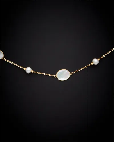 Italian Gold 18k  Pearl Necklace