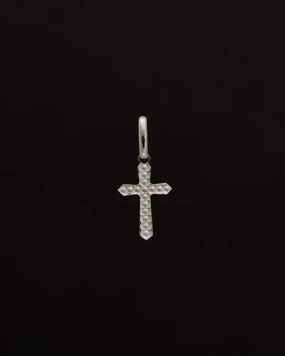 Italian Gold 18k  Petite Cross Pendant Necklace