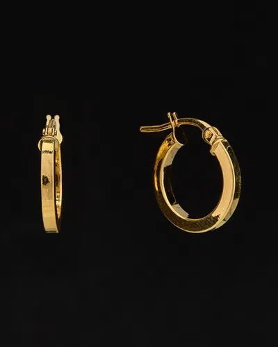 Italian Gold Polished Flat Hoops