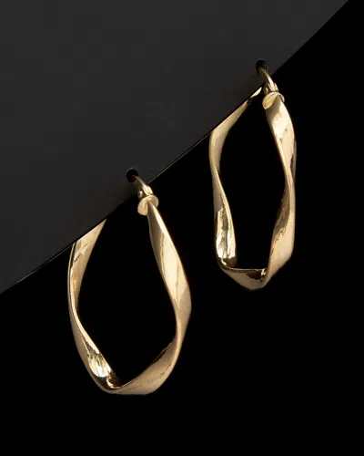 Italian Gold 18k  Twist Round Hoop Earrings