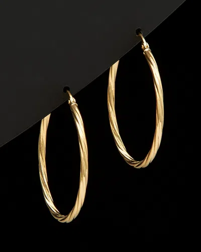 Italian Gold 18k  Twisted Hoop Earrings
