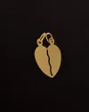 Italian Gold 18k  You Complete Me Heart Pendant Necklace