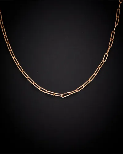 Italian Gold 18k Italian Rose Gold 2.5mm Paperclip Chain Necklace