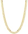 Italian Gold 20" Two-tone Open Curb Link Chain Necklace (3-1/6mm) In Solid 14k Gold & White Gold In Gold