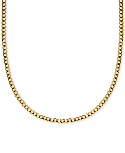 Italian Gold 22" Curb Link Chain Necklace (3-1/6mm) In Solid 14k Gold