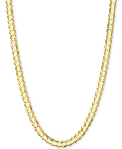 Italian Gold 24" Open Curb Link Chain Necklace (3-3/5mm) In Solid 14k Gold