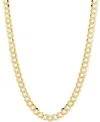 Italian Gold 28" Two-tone Open Curb Link Chain Necklace (3-5/8mm) In Solid 14k Gold & White Gold In Gold