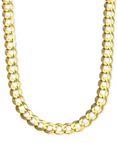 Italian Gold 30" Curb Link Chain Necklace In Solid 10k Gold