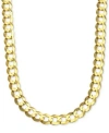 Italian Gold Curb Chain Link Necklace 24" In Solid 10k Gold (10 Mm) In Gold