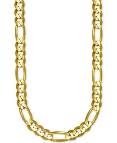Italian Gold Figaro Link Chain Necklace 7mm Collection In Solid 14k Gold