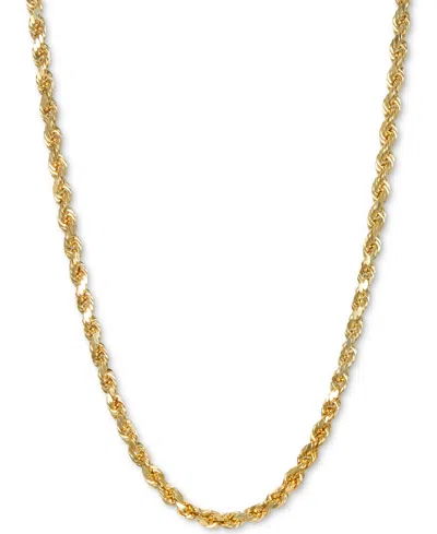 Italian Gold Forza Rope Chain 26" Necklace (3-1/5mm) In 14k Gold