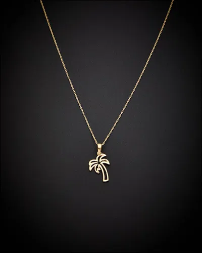Italian Gold Palm Tree Pendant Necklace