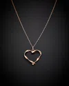 Italian Gold Fremada 14k Italian Rose Gold Open Heart Pendant Necklace