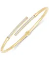 Italian Gold Glitter Polished Bypass Bangle Bracelet In 10k Gold In Gold