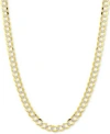 Italian Gold Open Curb Link Chain Necklace 5 3 4mm Collection In 14k Two Tone Gold In Two-tone
