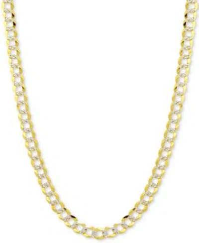 Italian Gold Open Curb Link Chain Necklace 5 3 4mm Collection In 14k Two Tone Gold In Two-tone