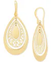 Italian Gold Openwork Orbital Teardrop Drop Earrings In 14k Gold In Gold