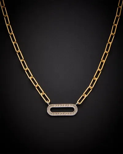 Italian Gold Over Silver 0.15 Ct. Tw. Diamond Necklace