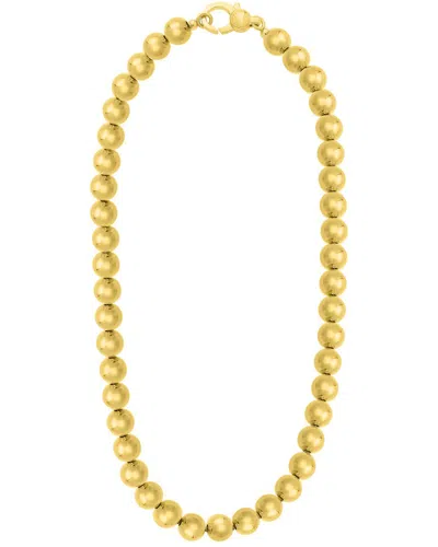 Italian Gold Over Silver 14k  Bead Necklace