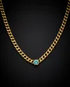 Italian Gold Over Silver 14k  Gemstone Necklace