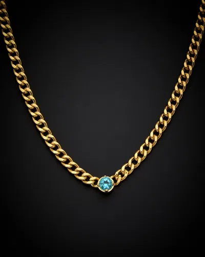 Italian Gold Over Silver 14k  Gemstone Necklace