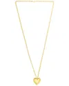 Italian Gold Over Silver 14k  Puffed Heart Paperclip Necklace