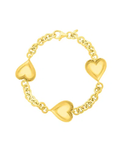 Italian Gold Over Silver 14k  Station Bracelet