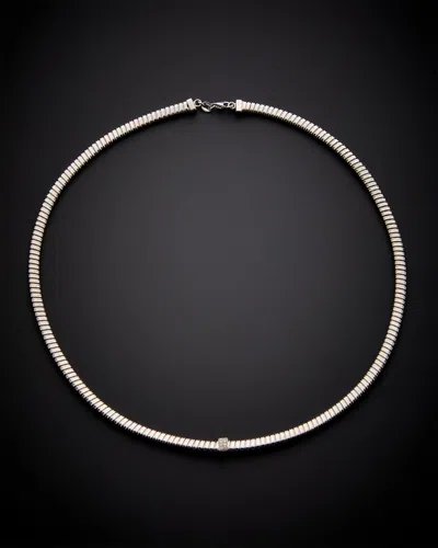 Italian Gold Over Silver 18k  0.10 Ct. Tw. Diamond Goose Necklace