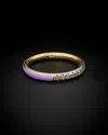 Italian Gold Over Silver 0.12 Ct. Tw. Diamond Half-eternity Ring