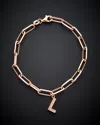 Italian Gold Over Silver 18k  0.12 Ct. Tw. Diamond Paperclip Chain Bracelet In Gold