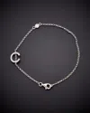 Italian Gold Over Silver 18k  0.20 Ct. Tw. Diamond Initial Bracelet (a-z)