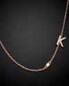 Italian Gold Over Silver 18k  0.20 Ct. Tw. Diamond Initial Necklace (a-z) In Gold
