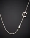 Italian Gold Over Silver 18k  0.20 Ct. Tw. Diamond Initial Necklace (a-z)