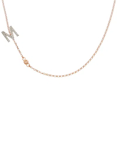 Italian Gold Over Silver 18k  0.20 Ct. Tw. Diamond Initial Necklace (a-z)