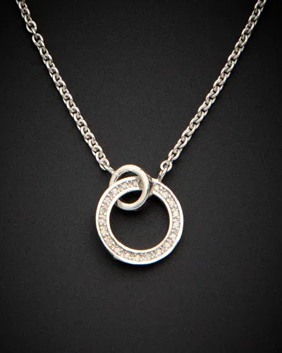 Italian Gold Over Silver 18k  0.20 Ct. Tw. Diamond Necklace In Metallic