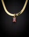 Italian Gold Over Silver 18k  1.00 Ct. Tw. Birthstone Herringbone Necklace
