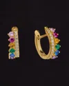 Italian Gold Over Silver 1.12 Ct. Tw. Diamond Huggie Earrings