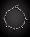 ITALIAN GOLD OVER SILVER 18K ITALIAN GOLD OVER SILVER CLEAR STONE ANKLET
