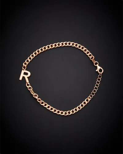 Italian Gold Over Silver 18k  Initial Link Bracelet
