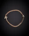 Italian Gold Over Silver 18k  Initial Link Bracelet
