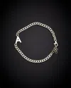 Italian Gold Over Silver 18k  Initial Link Bracelet In Metallic