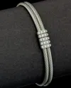 Italian Gold Over Silver 18k Over Silver 0.30 Ct. Tw. Diamond Cuff