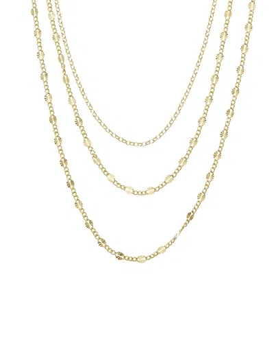 Italian Gold Over Silver 18k Plated Multi Strand Necklace
