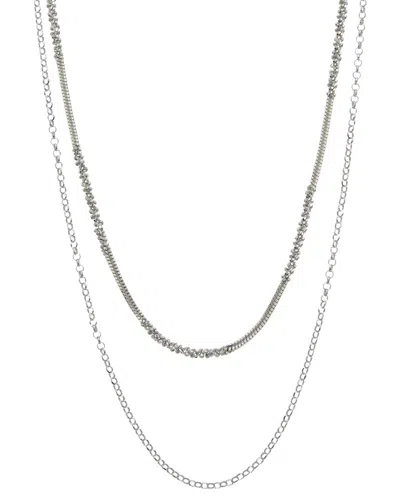 Italian Gold Over Silver 18k Plated Multi Strand Necklace In Metallic